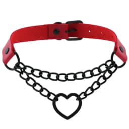 Black Choker Necklace for Women Goth Heart Necklace Chain Collar Grunge Punk Cute Kawaii Chocker Halloween Jewelry