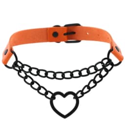 Black Choker Necklace for Women Goth Heart Necklace Chain Collar Grunge Punk Cute Kawaii Chocker Halloween Jewelry