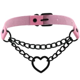 Black Choker Necklace for Women Goth Heart Necklace Chain Collar Grunge Punk Cute Kawaii Chocker Halloween Jewelry