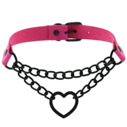 Black Choker Necklace for Women Goth Heart Necklace Chain Collar Grunge Punk Cute Kawaii Chocker Halloween Jewelry