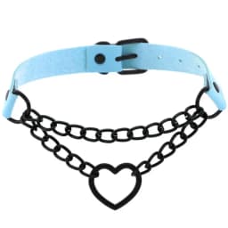 Black Choker Necklace for Women Goth Heart Necklace Chain Collar Grunge Punk Cute Kawaii Chocker Halloween Jewelry