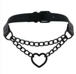 Black Choker Necklace for Women Goth Heart Necklace Chain Collar Grunge Punk Cute Kawaii Chocker Halloween Jewelry