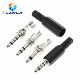 5PCS 3.5mm 1/8 "Single/Double Channel Stereo Plug Welding Type Audio Male Plug 3.5 Socket 2,3,4Section adapter connectors