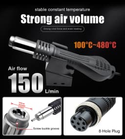 JCD Hot Air Gun 8858 Micro Rework Soldering Station LED Digital Hair Dryer for Soldering 700W Heat Gun Welding Repair Tools