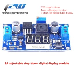 LM2596 BUCK 3A DC-DC Voltage Adjustable Step-Down Power Module + Blue LED Voltmeter