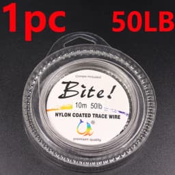 10M 7 Strands 5LB-200LB Nylon Coated Trace Wire Braided Steel Wire Leader Coating Jigging Fish Line Sea Fishing Rigs Accessories