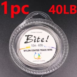 10M 7 Strands 5LB-200LB Nylon Coated Trace Wire Braided Steel Wire Leader Coating Jigging Fish Line Sea Fishing Rigs Accessories