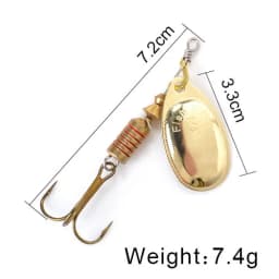 NGB Spinner Bait 3.9g 4.6g 7.4g 10.8g 15g Rotating Spinners Spoon Lures Pike Metal With Treble Hooks Fishing Lure