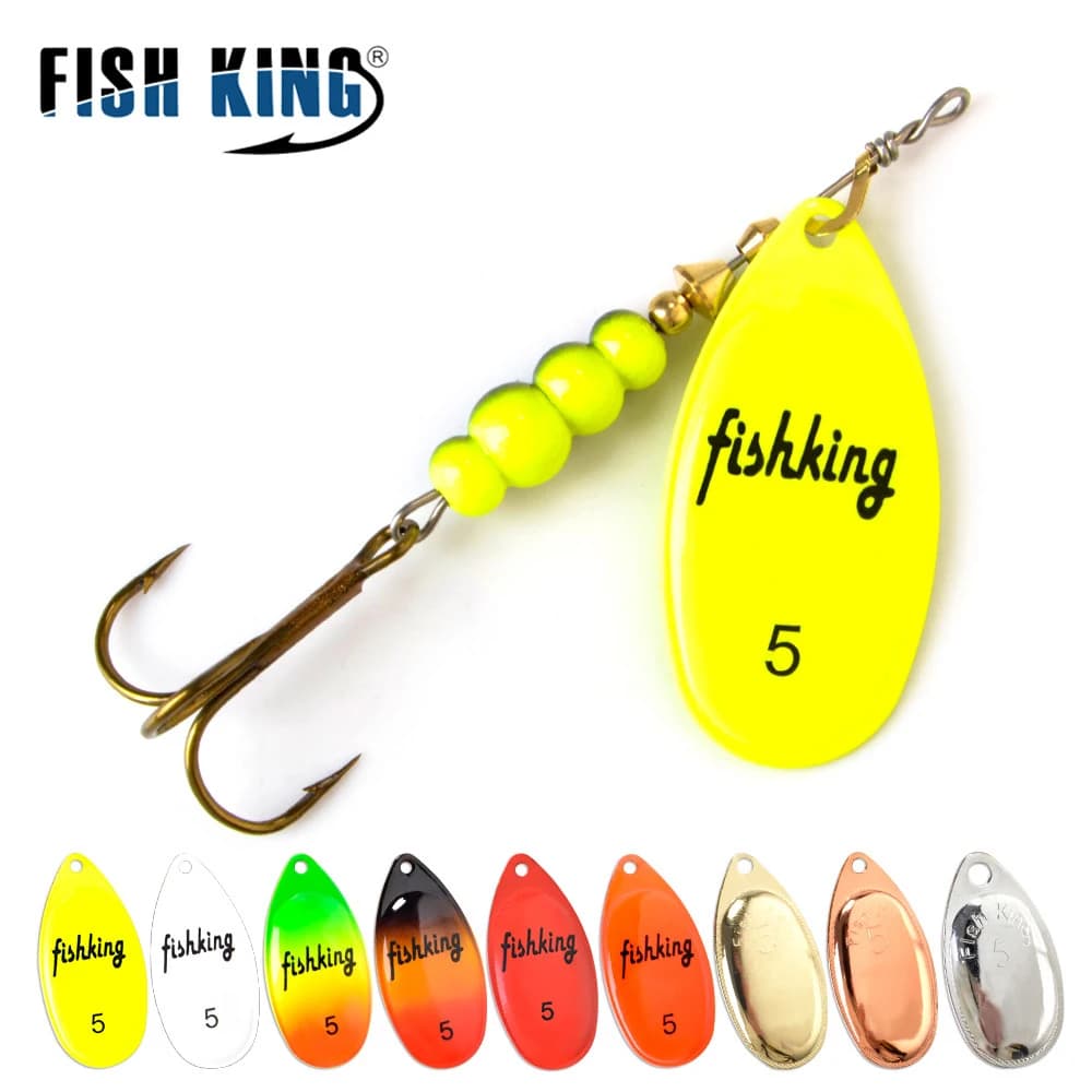 NGB Spinner Bait 3.9g 4.6g 7.4g 10.8g 15g Rotating Spinners Spoon Lures Pike Metal With Treble Hooks Fishing Lure
