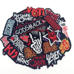 25PCS/Lot Rock Band Patches for Clothing Embroidery Stripes Iron on Patches Music Badges Diy Clothes Stickers Sewing Vest Jacket