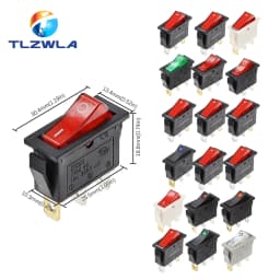 1PCS KCD3 Rocker Switch ON-OFF ON-OFF-ON 2 Position 3Pins Electrical equipment With Light Power Switch 16A 250V / 20A 125V AC