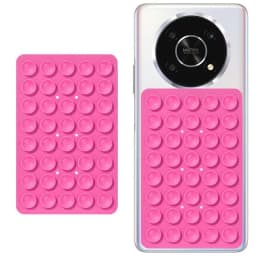 24 Silicone Suction Cups, Black Minimalist Sticker, Anti Slip Phone Case, Portable And Movable Phone Holder, Square Portable