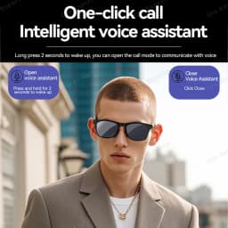 Lenovo AI Smart Wireless Glasses Bluetooth Sunglasses Remote 8K Control Touch Photo Camera Recording Voice Assistant Translator