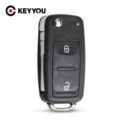 KEYYOU NEW 2 Button Folding Flip Remote Key Replacement Case FOB Shell For Vw For VOLKSWAGEN Transporter T5 Polo G Uncut Blade