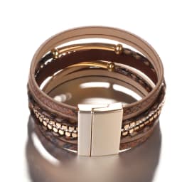 ALLYES Crystal Snake Skin Leather Bracelets for Women Fashion Bohemian Multilayer Charm Bracelet Bangles Female Party Jewelry