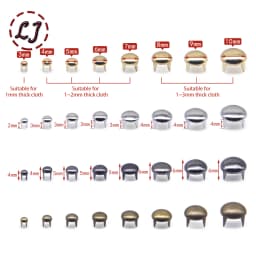 1 PACK Round Brass Dome Rivets Spike Studs Spots Nailhead Punk Rock DIY Leather Craft For Shoes Clothing Bag Garment Decoration