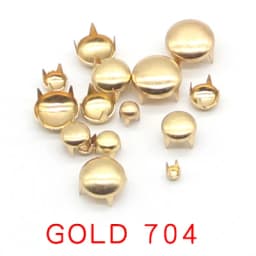 1 PACK Round Brass Dome Rivets Spike Studs Spots Nailhead Punk Rock DIY Leather Craft For Shoes Clothing Bag Garment Decoration