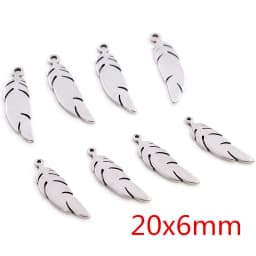 30pcs No Fade Charms 316 Stainless Steel Feather Moon Star Heart Bracelet Necklace Pendant Charms DIY Jewelry Making Findings