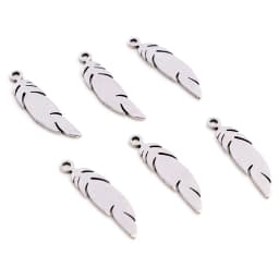 30pcs No Fade Charms 316 Stainless Steel Feather Moon Star Heart Bracelet Necklace Pendant Charms DIY Jewelry Making Findings