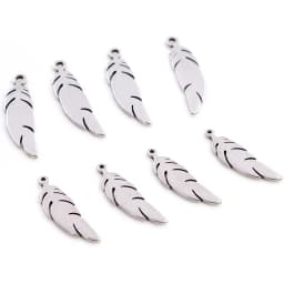 30pcs No Fade Charms 316 Stainless Steel Feather Moon Star Heart Bracelet Necklace Pendant Charms DIY Jewelry Making Findings