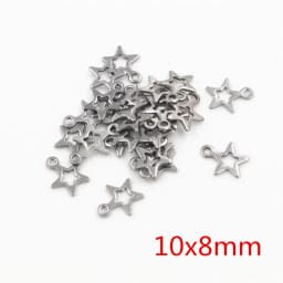 30pcs No Fade Charms 316 Stainless Steel Feather Moon Star Heart Bracelet Necklace Pendant Charms DIY Jewelry Making Findings