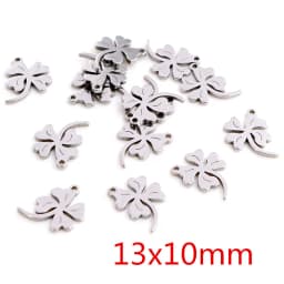 30pcs No Fade Charms 316 Stainless Steel Feather Moon Star Heart Bracelet Necklace Pendant Charms DIY Jewelry Making Findings
