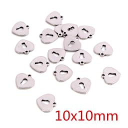 30pcs No Fade Charms 316 Stainless Steel Feather Moon Star Heart Bracelet Necklace Pendant Charms DIY Jewelry Making Findings