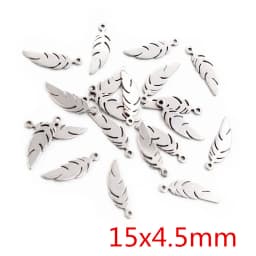 30pcs No Fade Charms 316 Stainless Steel Feather Moon Star Heart Bracelet Necklace Pendant Charms DIY Jewelry Making Findings