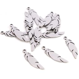30pcs No Fade Charms 316 Stainless Steel Feather Moon Star Heart Bracelet Necklace Pendant Charms DIY Jewelry Making Findings
