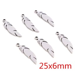 30pcs No Fade Charms 316 Stainless Steel Feather Moon Star Heart Bracelet Necklace Pendant Charms DIY Jewelry Making Findings