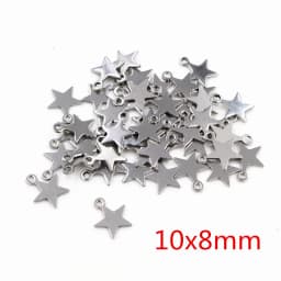 30pcs No Fade Charms 316 Stainless Steel Feather Moon Star Heart Bracelet Necklace Pendant Charms DIY Jewelry Making Findings