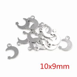 30pcs No Fade Charms 316 Stainless Steel Feather Moon Star Heart Bracelet Necklace Pendant Charms DIY Jewelry Making Findings