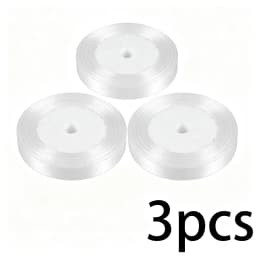 (25 Yards/Roll) White Single Face Satin Ribbon Wholesale Gift Wrapping Christmas Ribbons