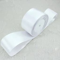 (25 Yards/Roll) White Single Face Satin Ribbon Wholesale Gift Wrapping Christmas Ribbons