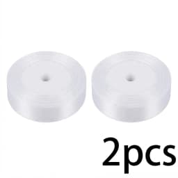(25 Yards/Roll) White Single Face Satin Ribbon Wholesale Gift Wrapping Christmas Ribbons