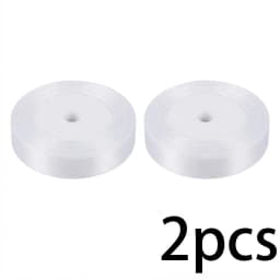 (25 Yards/Roll) White Single Face Satin Ribbon Wholesale Gift Wrapping Christmas Ribbons