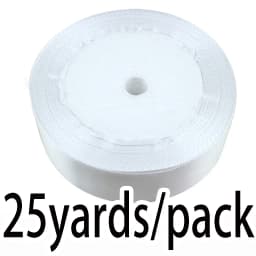 (25 Yards/Roll) White Single Face Satin Ribbon Wholesale Gift Wrapping Christmas Ribbons
