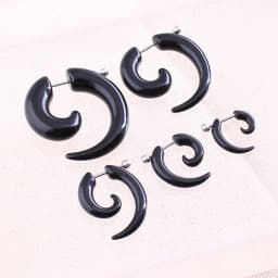 1 pair men women fashion new fake spiral ear tapers snail ear expanders black 3mm 4mm 5mm 6mm 8mm body jewelry ear plug pircing