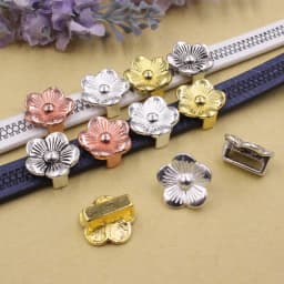 Onebeading Tibetan Silver Flower Slider Beads For Bracelet Necklace DIY Making Accessories 14x15mm Hole:Approx 3x10.5mm 30pcs