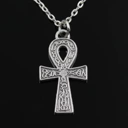 New Fashion Egyptian Ankh Life Symbol Pendants Round Cross Chain Short Long Mens Womens Silver Color Necklace Jewelry Gift
