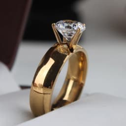 6mm Light Zircon CZ gold color Stainless Steel finger rings men women jewelry wholesale lots