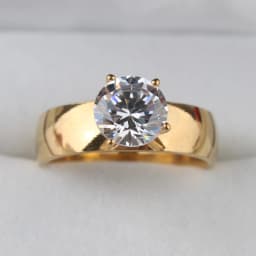 6mm Light Zircon CZ gold color Stainless Steel finger rings men women jewelry wholesale lots