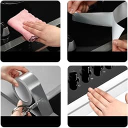 High Temperature Resistance Aluminum Foil Tape Kitchen Pipe Repair Tape Adhesive Sealing Foil Heat Insulation Leak Proof Tape