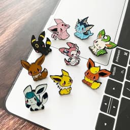 9 Pcs Anime Elf Brooch Set Eevee Enamel Pins Fashion Metal Badges Jewelry for Clothing And Backpack Accessory Gift for Fans