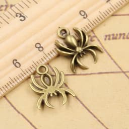 20pcs Charms Spider Halloween 17x14mm Tibetan Bronze Silver Color Pendants Antique Jewelry Making DIY Handmade Craft