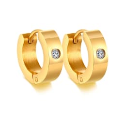 VNOX Cute Hoop Earrings for Men Punk Stainless Steel Huggie Small Earrings 4 Color