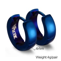 VNOX Cute Hoop Earrings for Men Punk Stainless Steel Huggie Small Earrings 4 Color