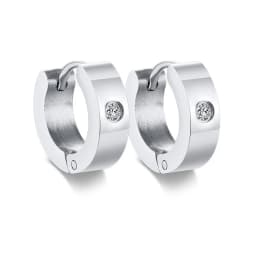 VNOX Cute Hoop Earrings for Men Punk Stainless Steel Huggie Small Earrings 4 Color