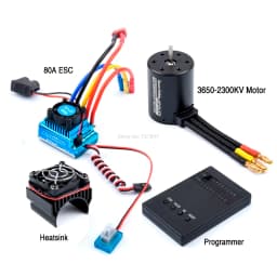 3650 2300KV / 3100KV / 3900KV / 4300KV / 5200KV Brushless Motor & 45A 60A 80A 120A ESC Combo for 1:10 RC Car Boat Part