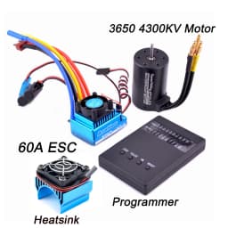 3650 2300KV / 3100KV / 3900KV / 4300KV / 5200KV Brushless Motor & 45A 60A 80A 120A ESC Combo for 1:10 RC Car Boat Part